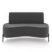 Sofá Living Decorativo 2 Lugares 1,60M Katara Pés de Ferro Veludo Grafite G33 - Gran Belo