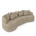 Sofá Living Decorativo Salinas 2 Lugares com Almofadas 210cm Modulado Bouclê Bege G33 - Gran Belo