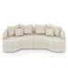 Sofá Living Decorativo Salinas 2 Lugares com Almofadas 210cm Modulado Bouclê Off White G33 - Gran Belo