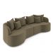 Sofá Living Decorativo Salinas 2 Lugares com Almofadas 210cm Modulado Veludo Castor G33 - Gran Belo