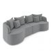 Sofá Living Decorativo Salinas 2 Lugares com Almofadas 210cm Modulado Veludo Cinza G33 - Gran Belo