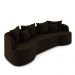 Sofá Living Decorativo Salinas 2 Lugares com Almofadas 210cm Modulado Veludo Marrom G33 - Gran Belo