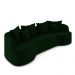 Sofá Living Decorativo Salinas 2 Lugares com Almofadas 210cm Modulado Veludo Verde G33 - Gran Belo