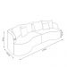 Sofá Living Decorativo Salinas 3 Lugares com Almofadas 250cm Modulado Bouclê Off White G33 - Gran Belo