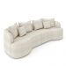 Sofá Living Decorativo Salinas 3 Lugares com Almofadas 250cm Modulado Bouclê Off White G33 - Gran Belo