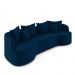 Sofá Living Decorativo Salinas 4 ou mais Lugares com Almofadas 290cm Modulado Veludo Azul G33 - Gran Belo