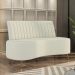 Sofá Living Katara 1,35M 2 Lugares Pés Madeira Mel Veludo Bege Claro G33 - Gran Belo