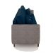 Sofá Living Montecarlo 2 Lugares Bipartido 172cm Pés em Madeira Veludo/PU Azul/Cinza G33 - Gran Belo