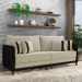 Sofá Living Montecarlo 2 Lugares Bipartido 172cm Pés em Madeira Veludo/PU Bege/Preto G33 - Gran Belo
