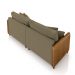 Sofá Living Montecarlo 2 Lugares Bipartido 172cm Pés em Madeira Veludo/PU Castor/Caramelo G33 - Gran Belo
