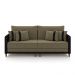 Sofá Living Montecarlo 2 Lugares Bipartido 172cm Pés em Madeira Veludo/PU Castor/Preto G33 - Gran Belo