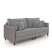 Sofá Living Montecarlo 2 Lugares Bipartido 172cm Pés em Madeira Veludo/PU Cinza G33 - Gran Belo