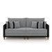 Sofá Living Montecarlo 2 Lugares Bipartido 172cm Pés em Madeira Veludo/PU Cinza/Preto G33 - Gran Belo