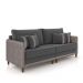 Sofá Living Montecarlo 2 Lugares Bipartido 172cm Pés em Madeira Veludo/PU Grafite/Cinza G33 - Gran Belo