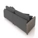 Sofá Living Montecarlo 2 Lugares Bipartido 172cm Pés em Madeira Veludo/PU Grafite/Cinza G33 - Gran Belo