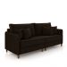 Sofá Living Montecarlo 2 Lugares Bipartido 172cm Pés em Madeira Veludo/PU Marrom G33 - Gran Belo