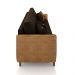 Sofá Living Montecarlo 2 Lugares Bipartido 172cm Pés em Madeira Veludo/PU Marrom/Caramelo G33 - Gran Belo