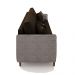 Sofá Living Montecarlo 2 Lugares Bipartido 172cm Pés em Madeira Veludo/PU Marrom/Cinza G33 - Gran Belo