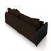 Sofá Living Montecarlo 2 Lugares Bipartido 172cm Pés em Madeira Veludo/PU Marrom/Preto G33 - Gran Belo