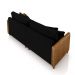 Sofá Living Montecarlo 2 Lugares Bipartido 172cm Pés em Madeira Veludo/PU Preto/Caramelo G33 - Gran Belo