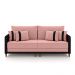 Sofá Living Montecarlo 2 Lugares Bipartido 172cm Pés em Madeira Veludo/PU Rosê/Preto G33 - Gran Belo