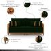 Sofá Living Montecarlo 2 Lugares Bipartido 172cm Pés em Madeira Veludo/PU Verde/Caramelo G33 - Gran Belo