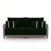 Sofá Living Montecarlo 2 Lugares Bipartido 172cm Pés em Madeira Veludo/PU Verde/CinzaG33 - Gran Belo