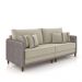 Sofá Living Montecarlo 2 Lugares Bipartido 192cm Pés em Madeira Veludo/PU Bege/Cinza G33 - Gran Belo