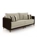 Sofá Living Montecarlo 2 Lugares Bipartido 192cm Pés em Madeira Veludo/PU Bege/Marrom G33 - Gran Belo