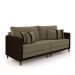 Sofá Living Montecarlo 2 Lugares Bipartido 192cm Pés em Madeira Veludo/PU Castor/Marrom G33 - Gran Belo