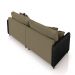 Sofá Living Montecarlo 2 Lugares Bipartido 192cm Pés em Madeira Veludo/PU Castor/Preto G33 - Gran Belo