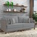 Sofá Living Montecarlo 2 Lugares Bipartido 192cm Pés em Madeira Veludo/PU Cinza G33 - Gran Belo