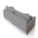 Sofá Living Montecarlo 2 Lugares Bipartido 192cm Pés em Madeira Veludo/PU Cinza G33 - Gran Belo