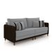 Sofá Living Montecarlo 2 Lugares Bipartido 192cm Pés em Madeira Veludo/PU Cinza/Marrom G33 - Gran Belo