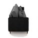 Sofá Living Montecarlo 2 Lugares Bipartido 192cm Pés em Madeira Veludo/PU Grafite/Preto G33 - Gran Belo