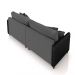 Sofá Living Montecarlo 2 Lugares Bipartido 192cm Pés em Madeira Veludo/PU Grafite/Preto G33 - Gran Belo