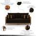 Sofá Living Montecarlo 2 Lugares Bipartido 192cm Pés em Madeira Veludo/PU Marrom/Caramelo G33 - Gran Belo