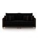 Sofá Living Montecarlo 2 Lugares Bipartido 192cm Pés em Madeira Veludo/PU Preto/Marrom G33 - Gran Belo