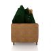 Sofá Living Montecarlo 2 Lugares Bipartido 192cm Pés em Madeira Veludo/PU Verde/Caramelo G33 - Gran Belo