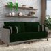 Sofá Living Montecarlo 2 Lugares Bipartido 192cm Pés em Madeira Veludo/PU Verde/Cinza G33 - Gran Belo