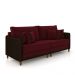 Sofá Living Montecarlo 2 Lugares Bipartido 212cm Pés em Madeira Veludo/PU Bordô/Marrom G33 - Gran Belo