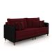 Sofá Living Montecarlo 2 Lugares Bipartido 212cm Pés em Madeira Veludo/PU Bordô/Preto G33 - Gran Belo