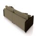 Sofá Living Montecarlo 2 Lugares Bipartido 212cm Pés em Madeira Veludo/PU Castor/Marrom G33 - Gran Belo