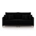 Sofá Living Montecarlo 2 Lugares Bipartido 212cm Pés em Madeira Veludo/PU Preto G33 - Gran Belo