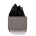 Sofá Living Montecarlo 2 Lugares Bipartido 212cm Pés em Madeira Veludo/PU Preto/CinzaG33 - Gran Belo