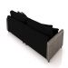 Sofá Living Montecarlo 2 Lugares Bipartido 212cm Pés em Madeira Veludo/PU Preto/CinzaG33 - Gran Belo