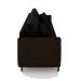 Sofá Living Montecarlo 2 Lugares Bipartido 212cm Pés em Madeira Veludo/PU Preto/Marrom G33 - Gran Belo