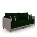 Sofá Living Montecarlo 2 Lugares Bipartido 212cm Pés em Madeira Veludo/PU Verde/Cinza G33 - Gran Belo