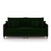 Sofá Living Montecarlo 2 Lugares Bipartido 212cm Pés em Madeira Veludo/PU Verde/Preto G33 - Gran Belo