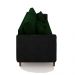 Sofá Living Montecarlo 2 Lugares Bipartido 212cm Pés em Madeira Veludo/PU Verde/Preto G33 - Gran Belo